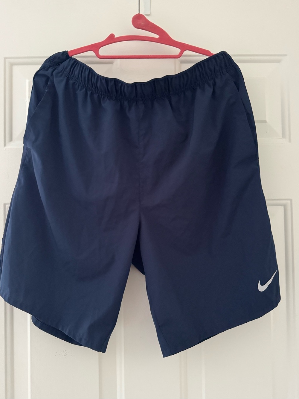 Nike Navy Athletic Shorts with White Swoosh